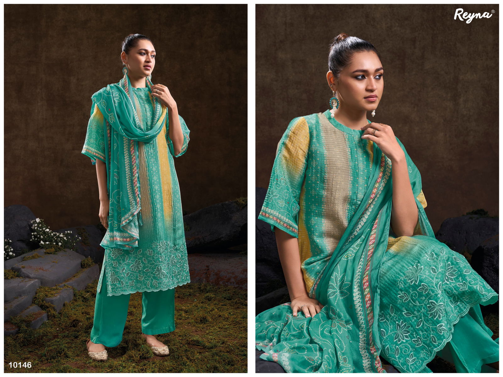 Lailaa By Reyna Vintage Silk Printed Salwar Kameez Suppliers In India